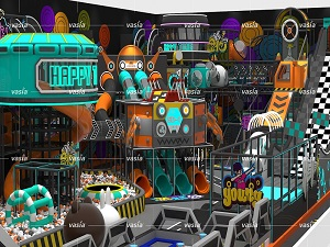 Playground esportivo coberto instalado na cidade de Ezhou