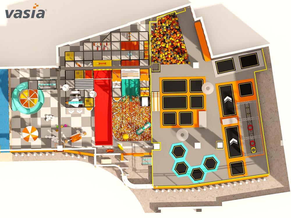 Parque de trampolim interno S008