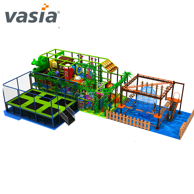 Equipamento de playground interno para crianças estilo floresta verde - Vasia