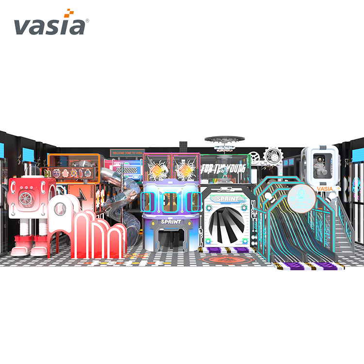 Tema de espaço comercial interno para playground - Vasia