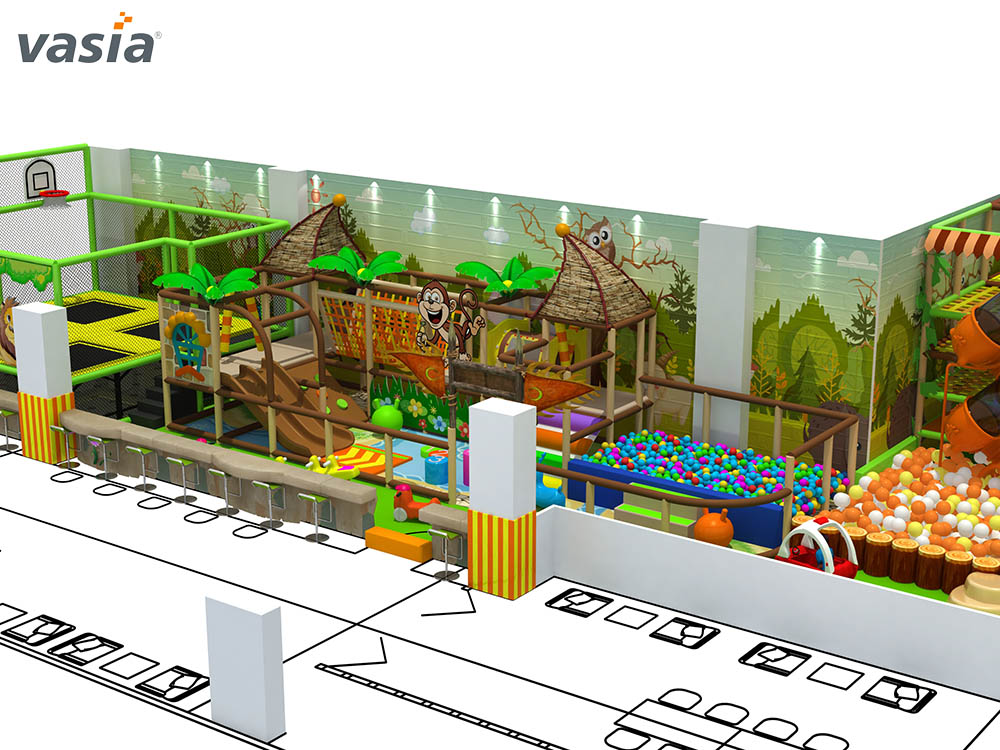 playground interno com tema de selva z0006