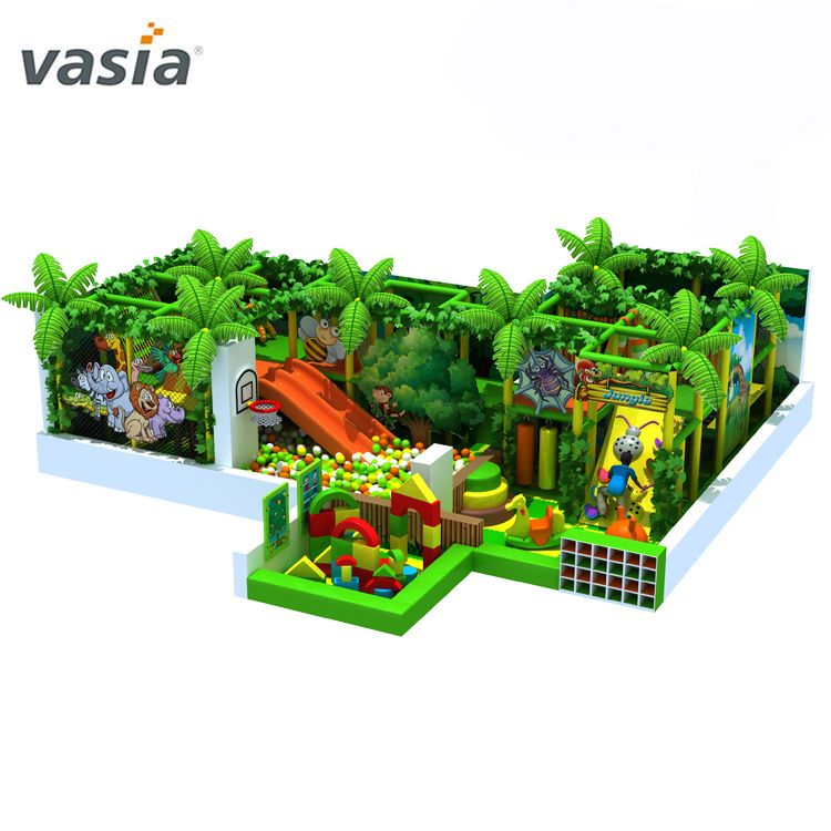 Equipamento de playground interno para crianças estilo floresta verde - Vasia