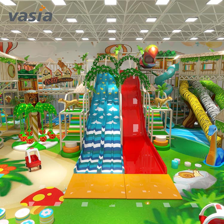 Venda quente tema de selva de playground interno com slide -vasia