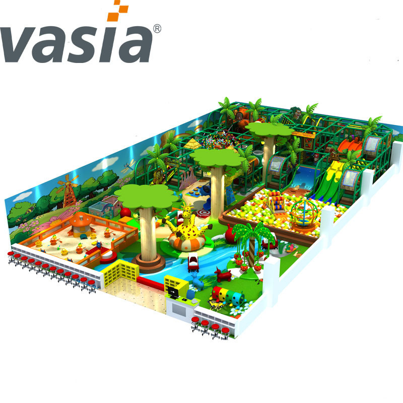 Playground interno macio e seguro para crianças na selva - Vasia