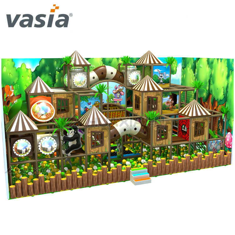 Equipamento de playground interno para crianças estilo floresta verde - Vasia