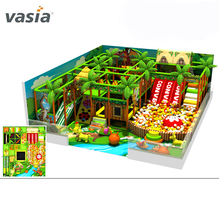 Parque infantil interno estilo verde ambiental Jungle Gym-Vasia