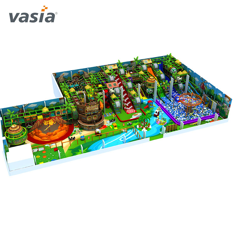 Tema colorido de aventura na selva para crianças playground interno-Vasia