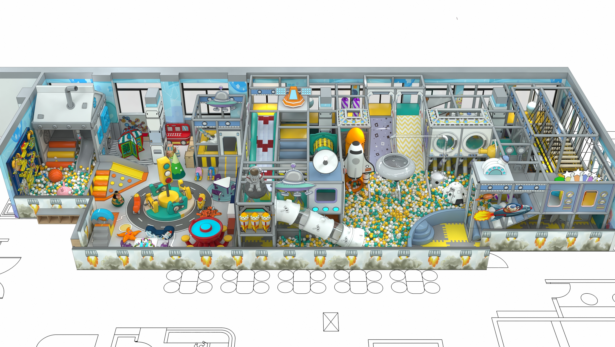 Criando uma área de recreação interna moderna e adequada para crianças na Índia