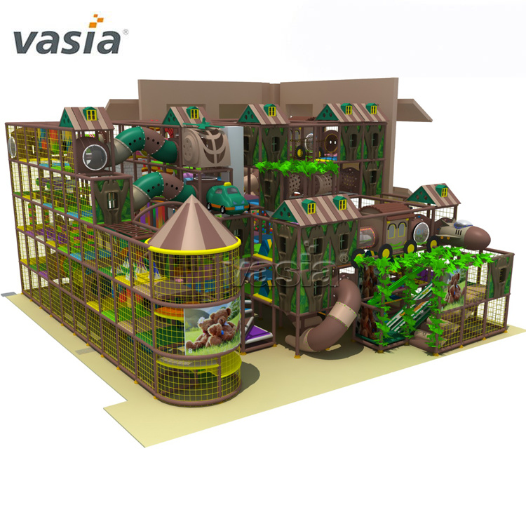 Playground interno macio e seguro para crianças na selva - Vasia