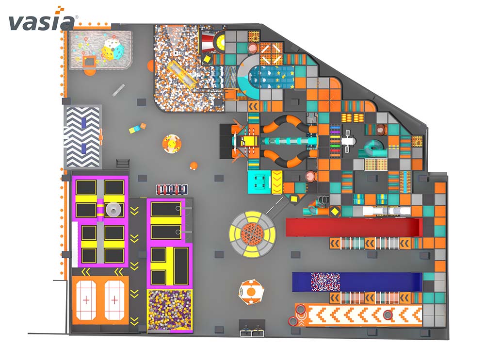 Parque de trampolim de divers&otilde;es interno S041