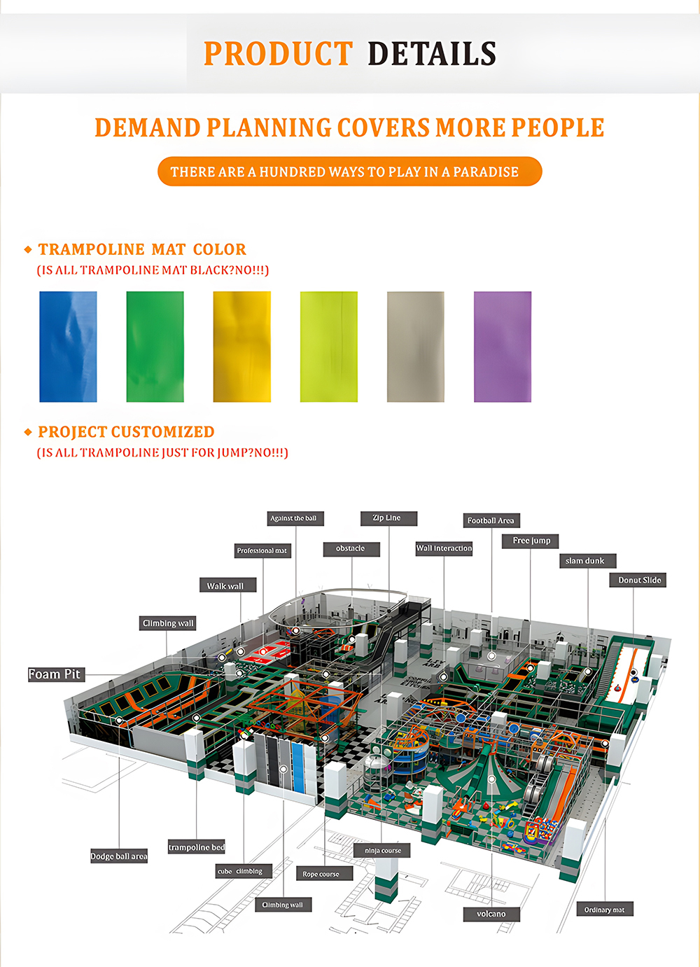 &aacute;rea de trampolim I002