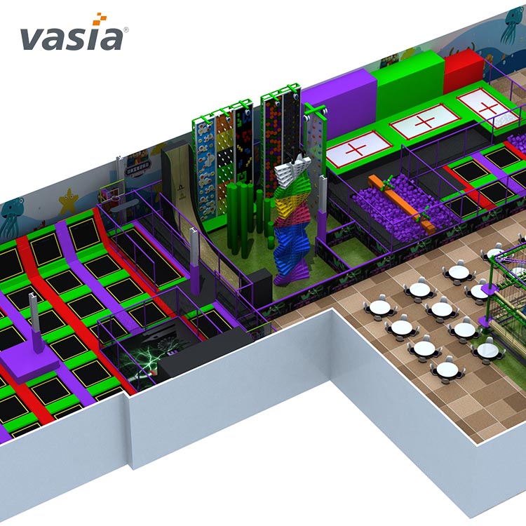 Parque de Trampolim com Escalada-Vasia