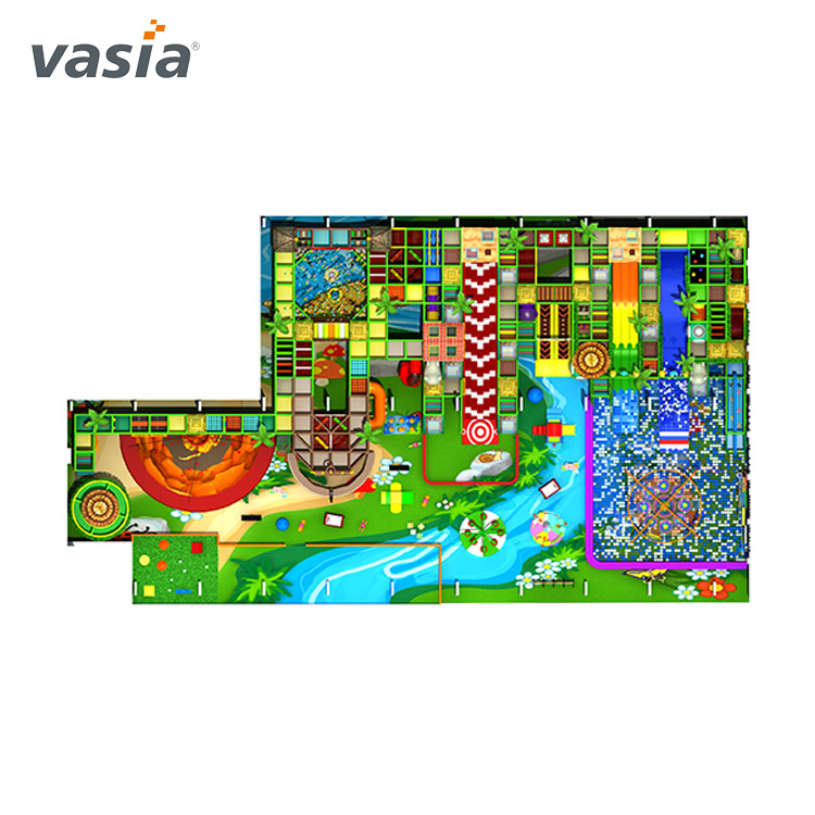 Tema colorido de aventura na selva para crianças playground interno-Vasia