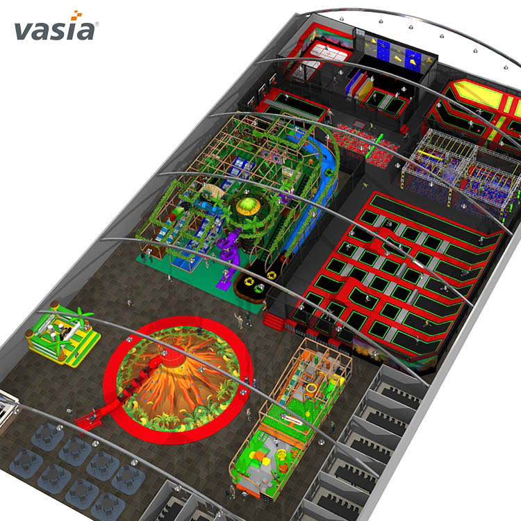 Parque de trampolim interno com espuma macia Pit-Vasia