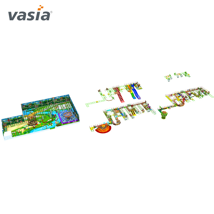 Tema colorido de aventura na selva para crianças playground interno-Vasia