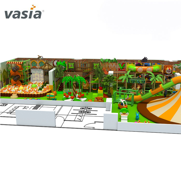 Playground interno de alto padrão sobre tema selva-Vasia