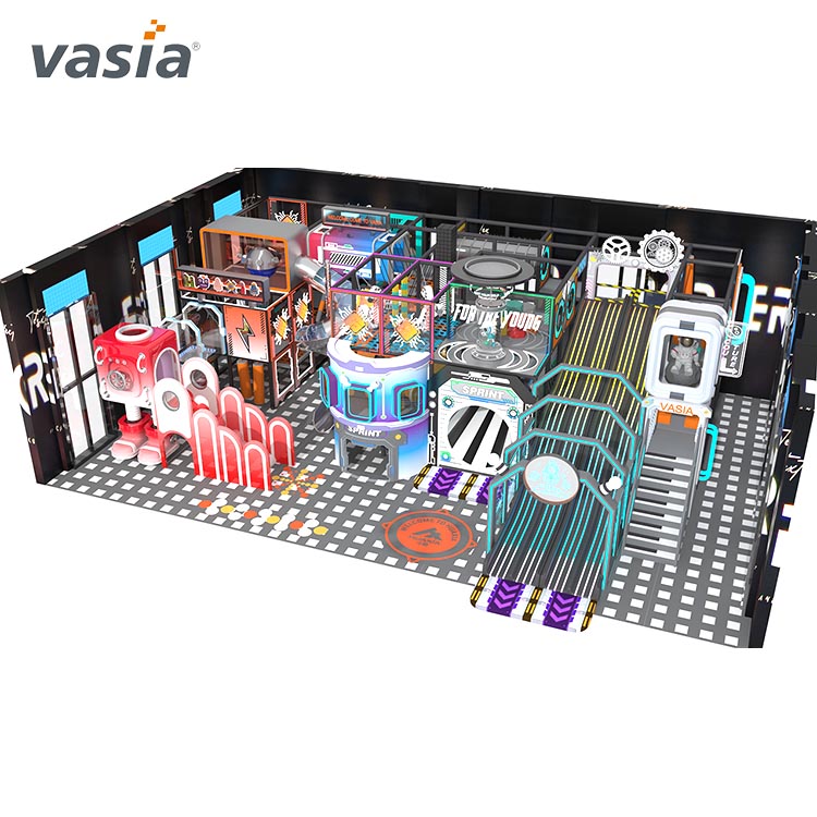 Tema de espaço comercial interno para playground - Vasia